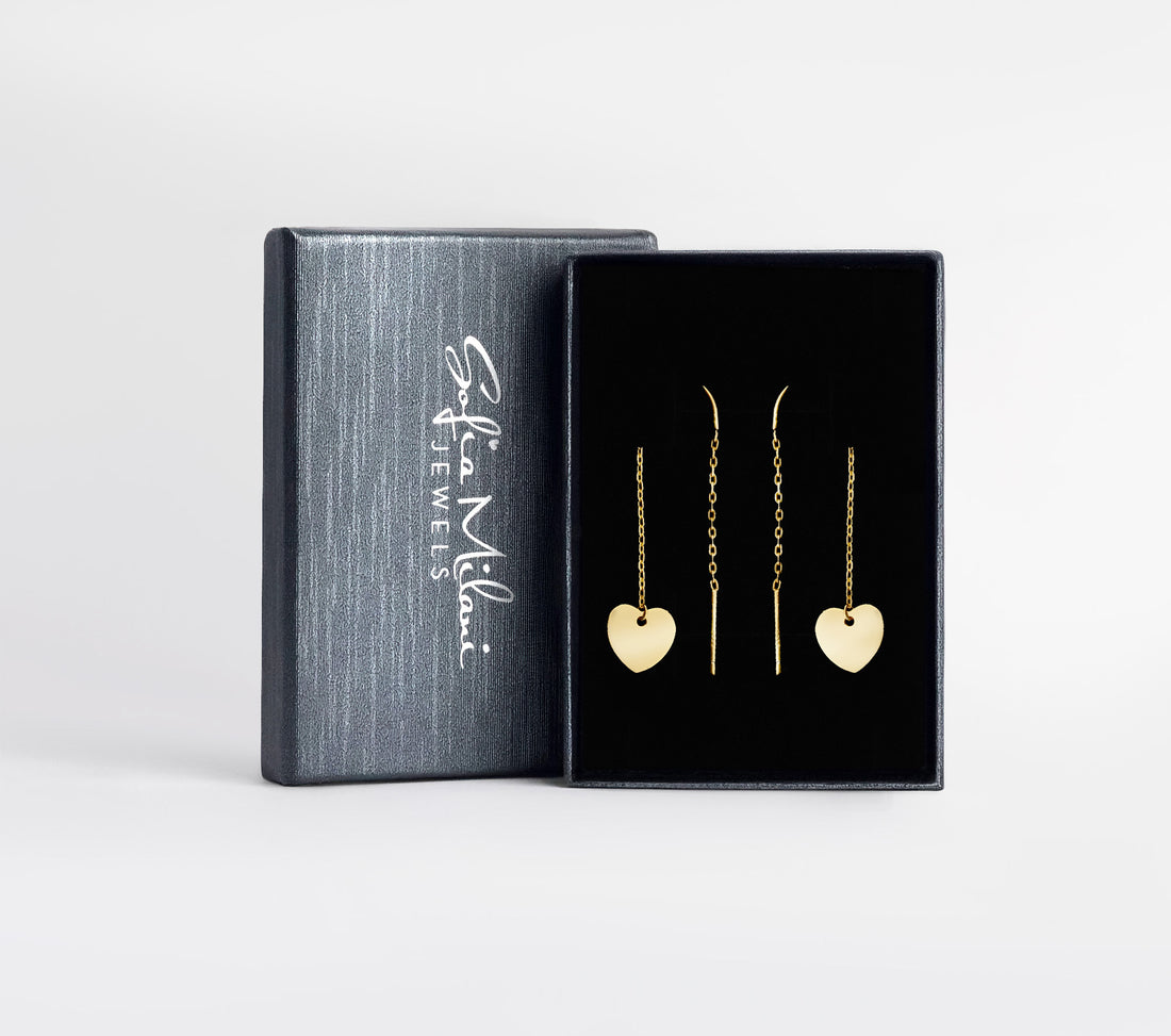 Boxansicht von Herz Stab Durchzieher in 925 Silber von Sofia Milani - E2677