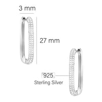 Maßenansicht von Zirkonia Creolen in 925 Silber von Sofia Milani - E2704