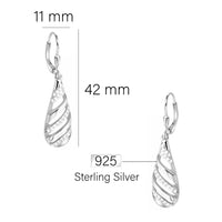 Maßenansicht von Oval Ohrhänger in 925 Silber von Sofia Milani - E2710