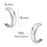 Maßenansicht von Croissant Ohrstecker in 925 Silber von Sofia Milani - E2712