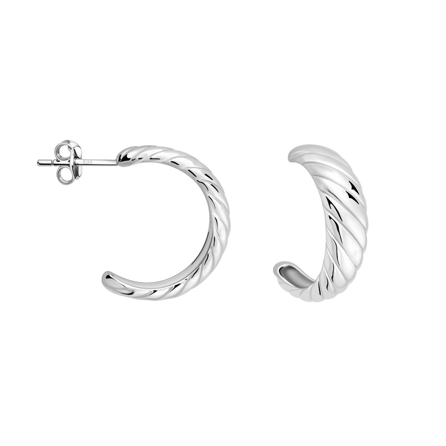 Haupt- und Seitenansicht von Croissant Ohrstecker in 925 Silber von Sofia Milani - E2712