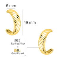 Maßenansicht von Croissant Ohrstecker in 925 Silber von Sofia Milani - E2713