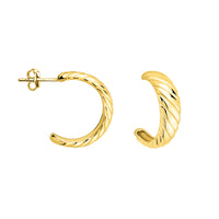 Haupt- und Seitenansicht von Croissant Ohrstecker in 925 Silber von Sofia Milani - E2713