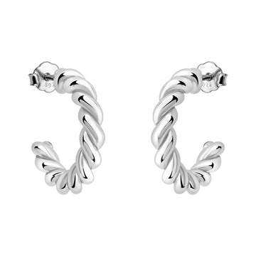 Haupt- und Seitenansicht von Croissant Ohrstecker in 925 Silber von Sofia Milani - E2714
