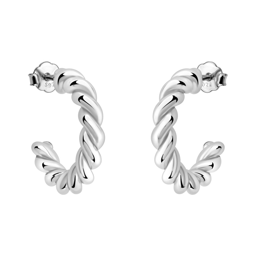 Haupt- und Seitenansicht von Croissant Ohrstecker in 925 Silber von Sofia Milani - E2714