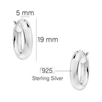 Maßenansicht von Creolen in 925 Silber von Sofia Milani - E2718
