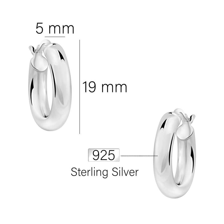 Maßenansicht von Creolen in 925 Silber von Sofia Milani - E2718