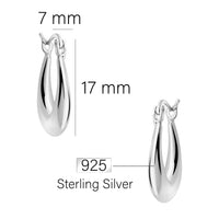 Maßenansicht von Creolen in 925 Silber von Sofia Milani - E2726