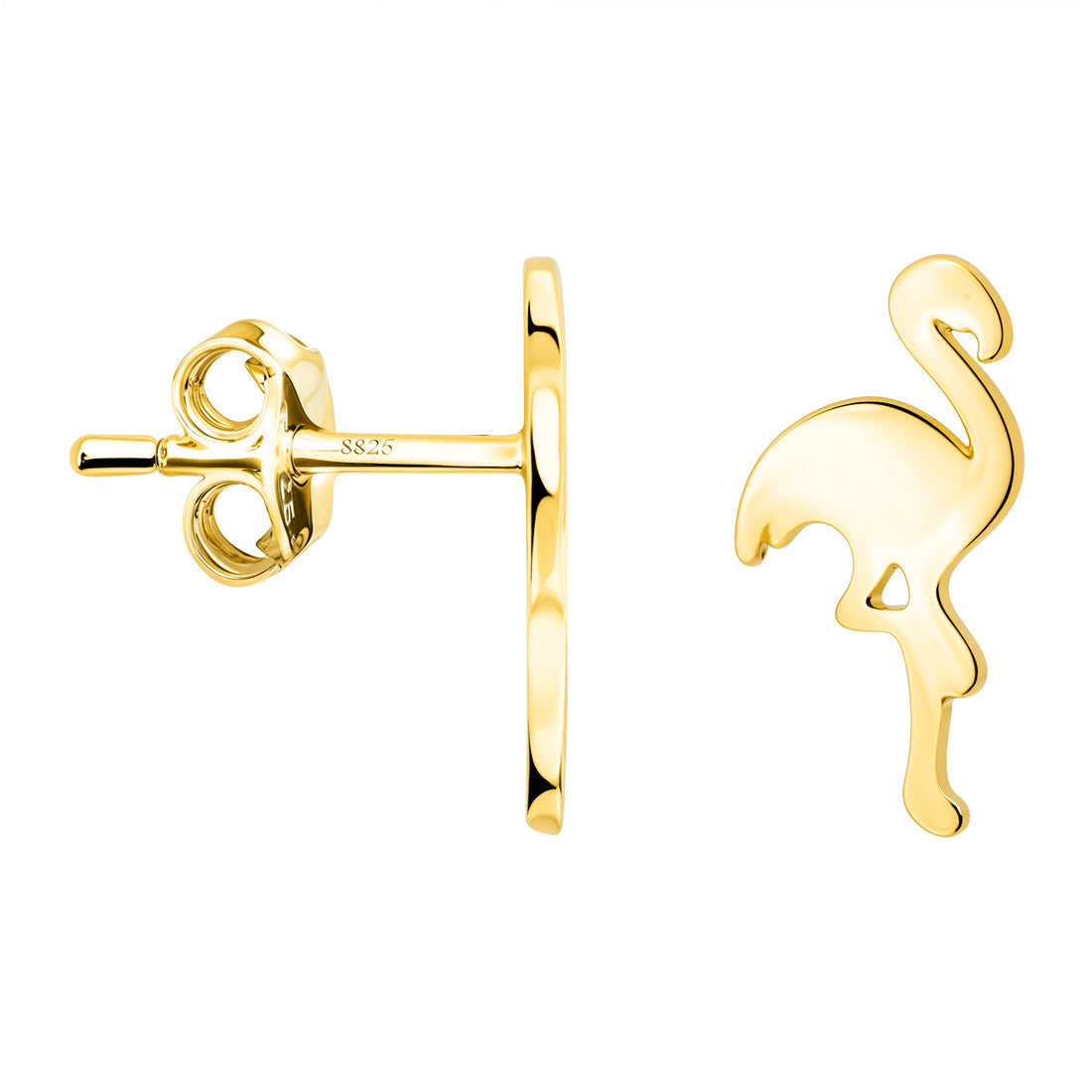 Haupt- und Seitenansicht von Flamingo Ohrstecker in 925 Silber von Sofia Milani - E2747