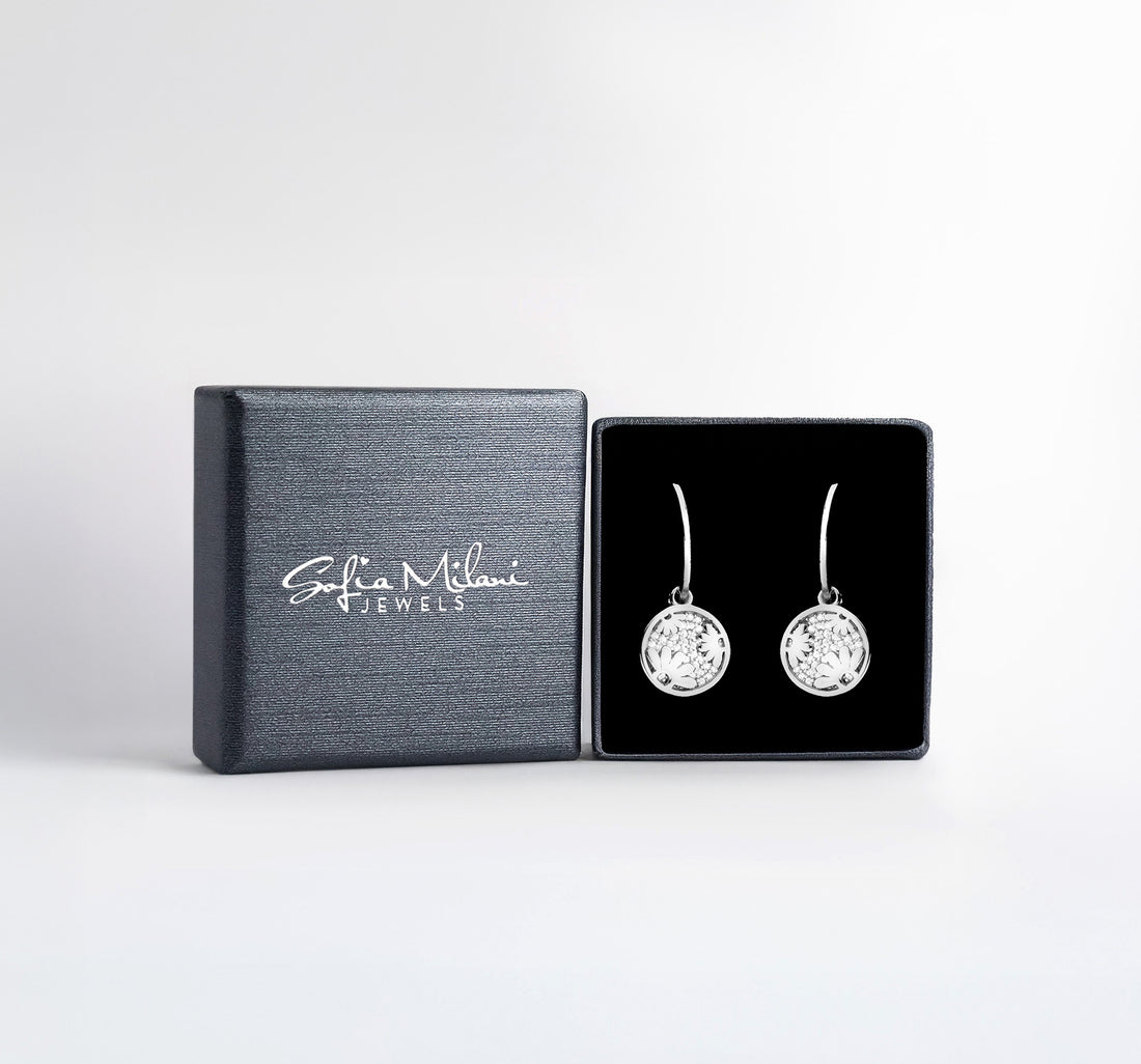 Boxansicht von Blumen Ohrhänger in 925 Silber von Sofia Milani - E2750