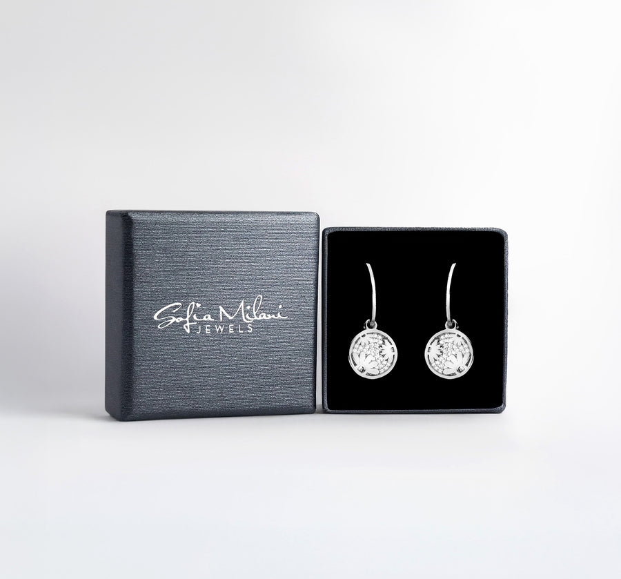 Boxansicht von Blumen Ohrhänger in 925 Silber von Sofia Milani - E2750