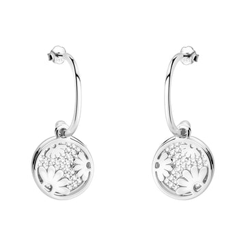 Haupt- und Seitenansicht von Blumen Ohrhänger in 925 Silber von Sofia Milani - E2750