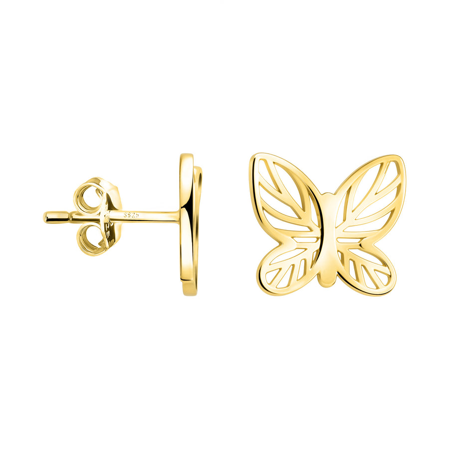 Haupt- und Seitenansicht von Schmetterling Ohrstecker in 925 Silber von Sofia Milani - E2765