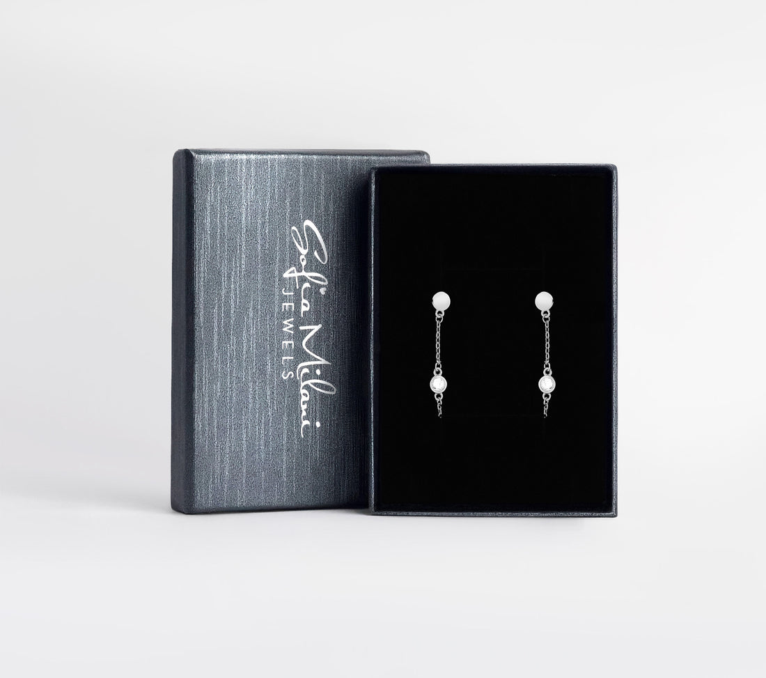 Boxansicht von Zirkonia Ohrhänger in 925 Silber von Sofia Milani - E2788