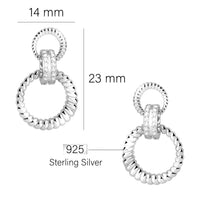 Maßenansicht von Kreis Ohrhänger in 925 Silber von Sofia Milani - E2790