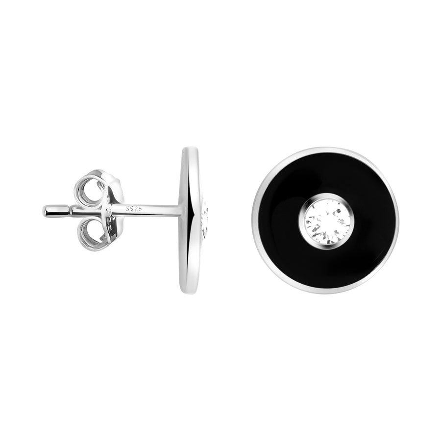 Haupt- und Seitenansicht von Kreis Ohrstecker in 925 Silber von Sofia Milani - E2806