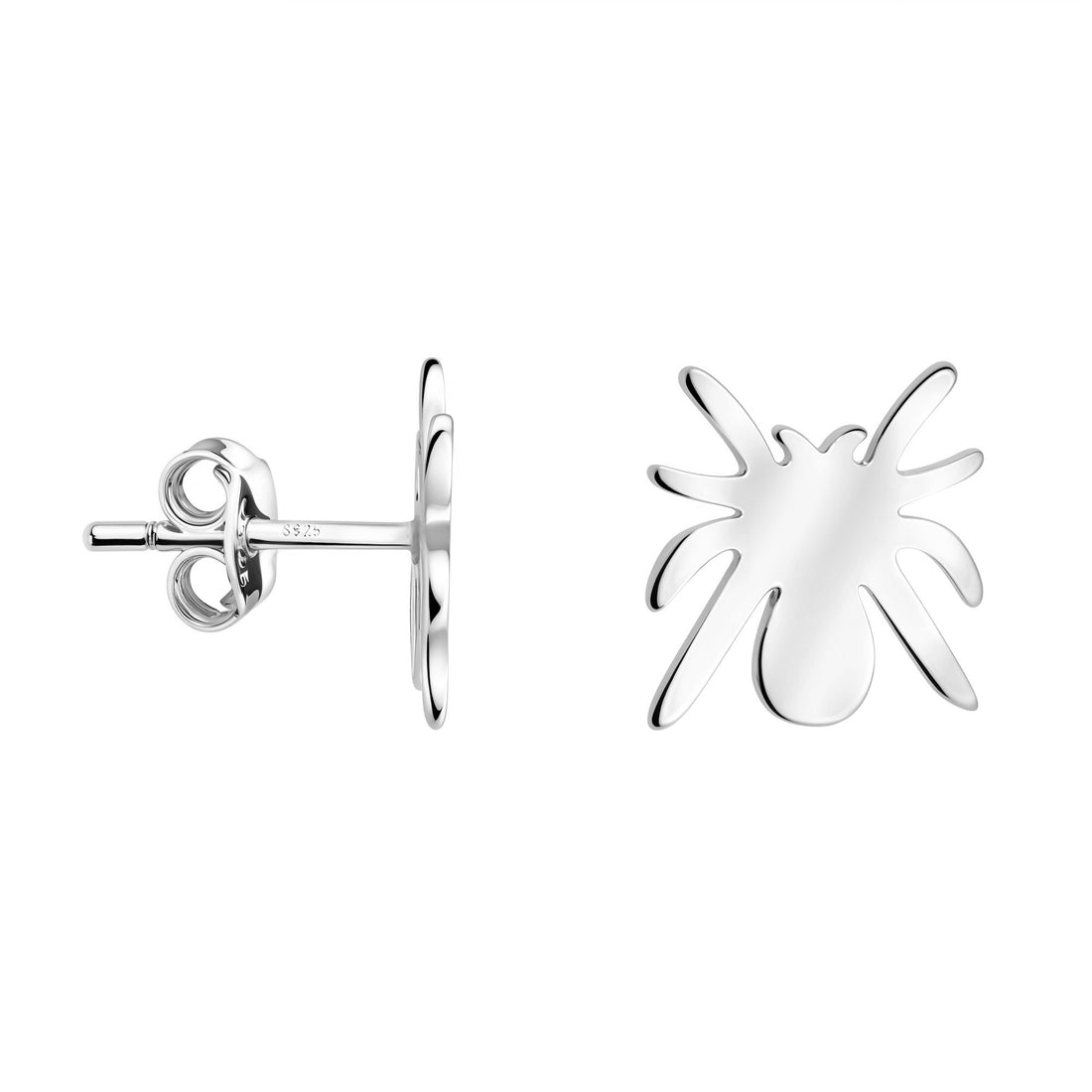 Haupt- und Seitenansicht von Spinne Ohrstecker in 925 Silber von Sofia Milani - E2818