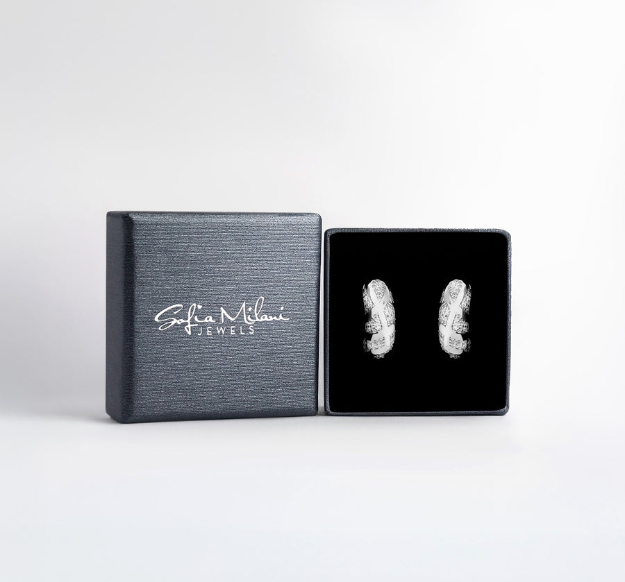 Boxansicht von Zirkonia Ohrstecker in 925 Silber von Sofia Milani - E2820