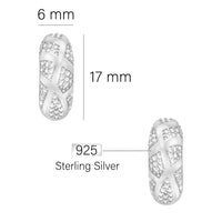 Maßenansicht von Zirkonia Ohrstecker in 925 Silber von Sofia Milani - E2820