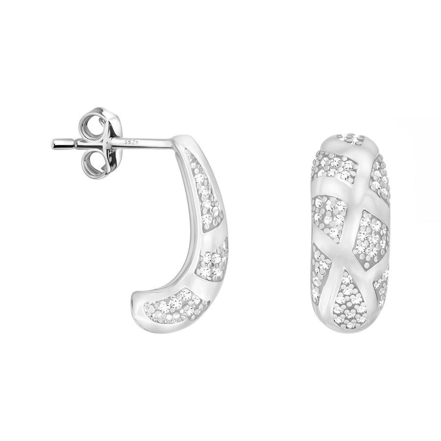 Haupt- und Seitenansicht von Zirkonia Ohrstecker in 925 Silber von Sofia Milani - E2820