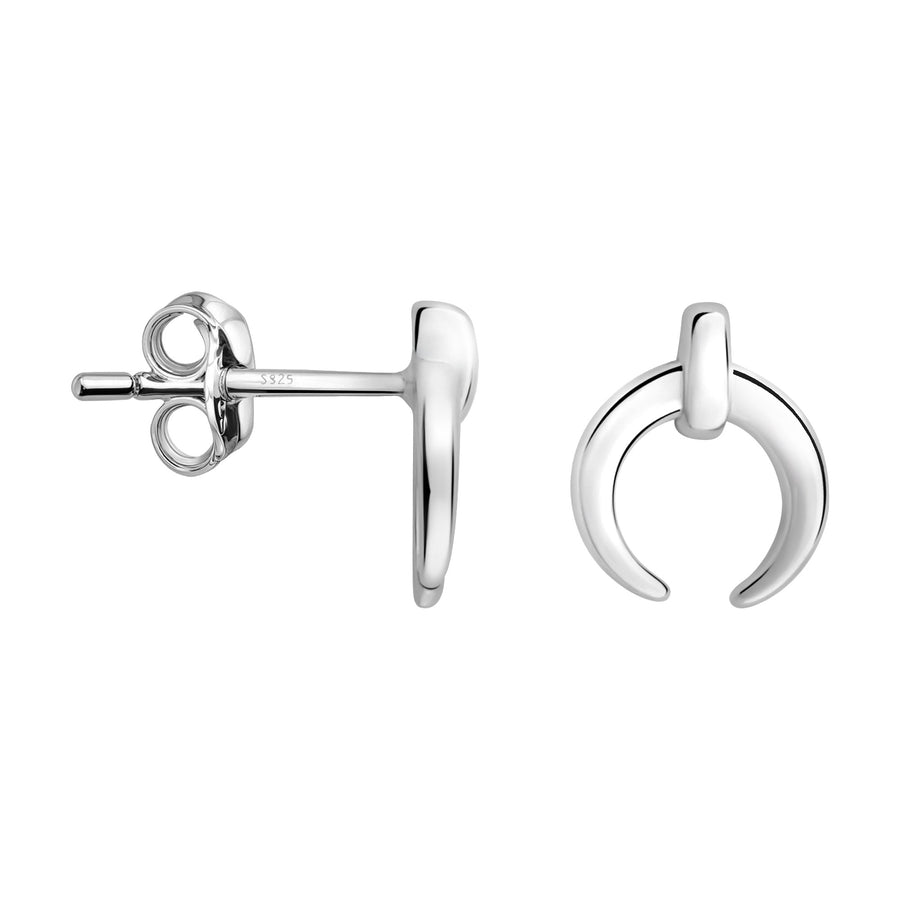 Haupt- und Seitenansicht von Mond Ohrstecker in 925 Silber von Sofia Milani - E2844