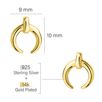 Maßenansicht von Mond Ohrstecker in 925 Silber von Sofia Milani - E2845
