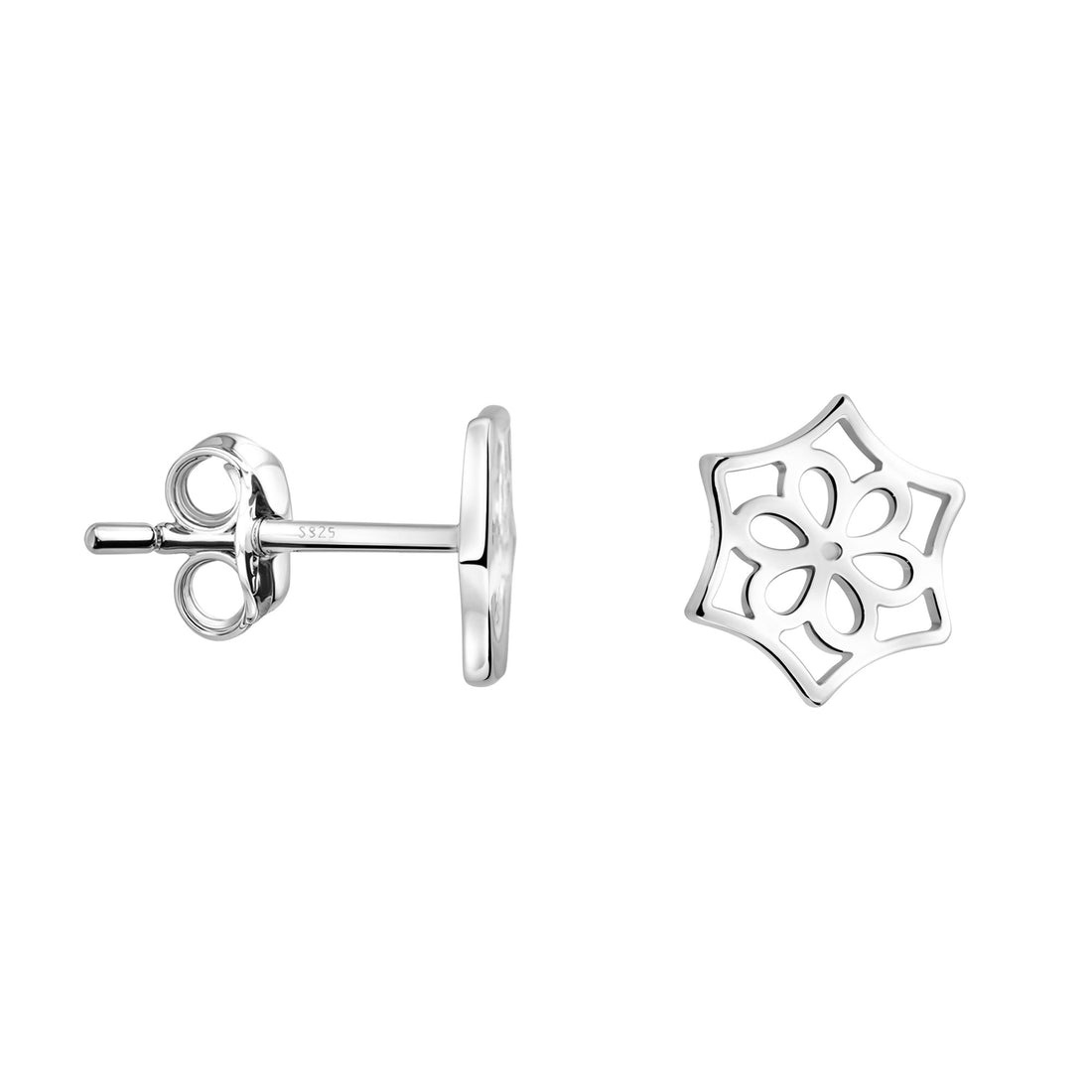 Haupt- und Seitenansicht von Blumen Ohrstecker in 925 Silber von Sofia Milani - E2868