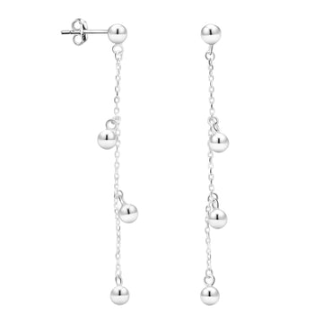 Haupt- und Seitenansicht von Kugel Ohrhänger in 925 Silber von Sofia Milani - E2870