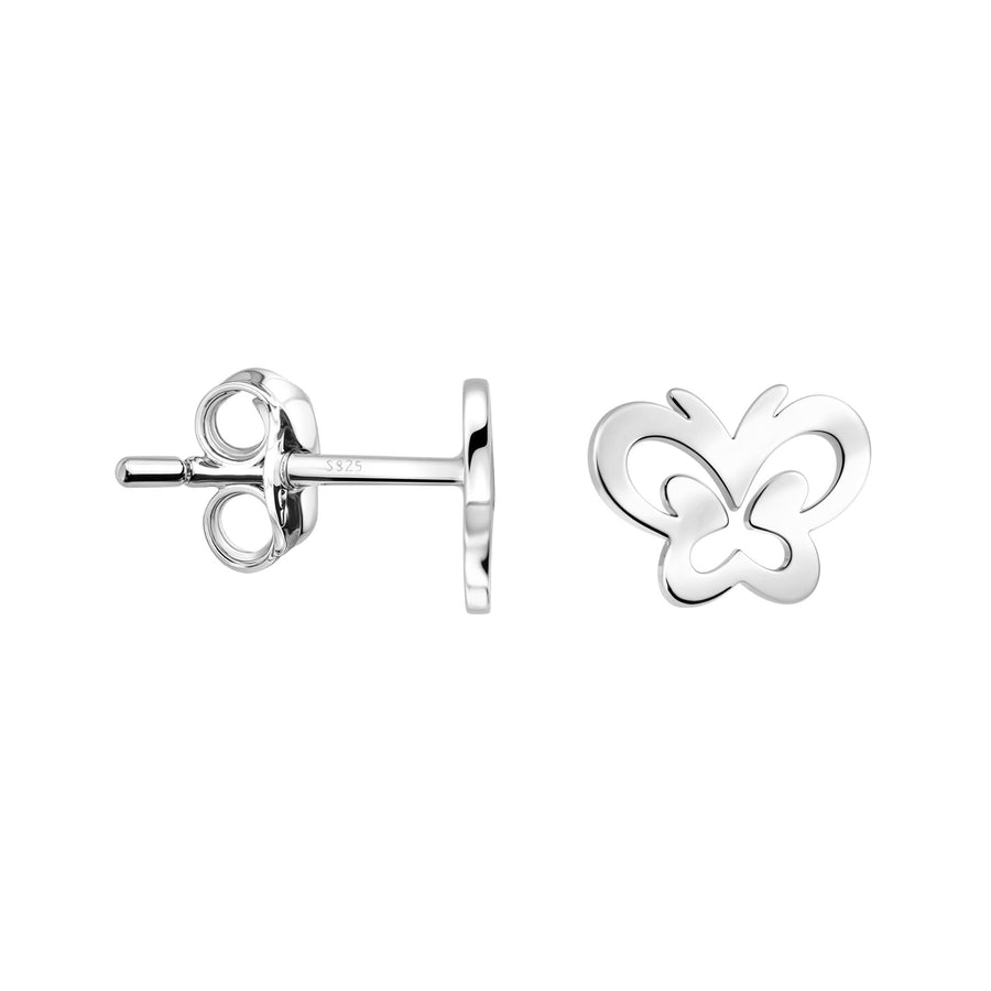 Haupt- und Seitenansicht von Schmetterling Ohrstecker in 925 Silber von Sofia Milani - E2872