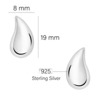 Maßenansicht von Tropfen Ohrstecker in 925 Silber von Sofia Milani - E2880