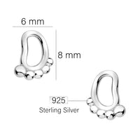 Maßenansicht von Fuß Ohrstecker in 925 Silber von Sofia Milani - E2886