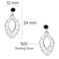 Maßenansicht von Blumen Ornamenten Ohrhänger in 925 Silber von Sofia Milani - E2908