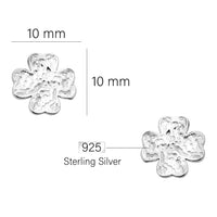 Maßenansicht von Kleeblatt Ohrstecker in 925 Silber von Sofia Milani - E2918