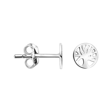 Haupt- und Seitenansicht von Baum Ohrstecker in 925 Silber von Sofia Milani - E2922