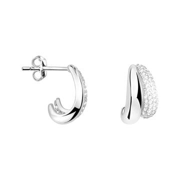 Haupt- und Seitenansicht von Zirkonia Ohrstecker in 925 Silber von Sofia Milani - E2926