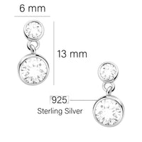 Maßenansicht von Zirkonia Ohrhänger in 925 Silber von Sofia Milani - E2930