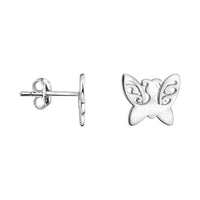 Haupt- und Seitenansicht von Schmetterling Ohrstecker in 925 Silber von Sofia Milani - E2936