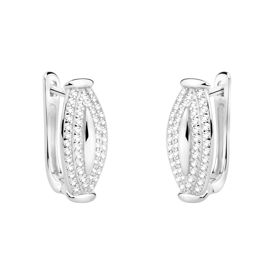 Haupt- und Seitenansicht von Zirkonia Ohrstecker in 925 Silber von Sofia Milani - E2938