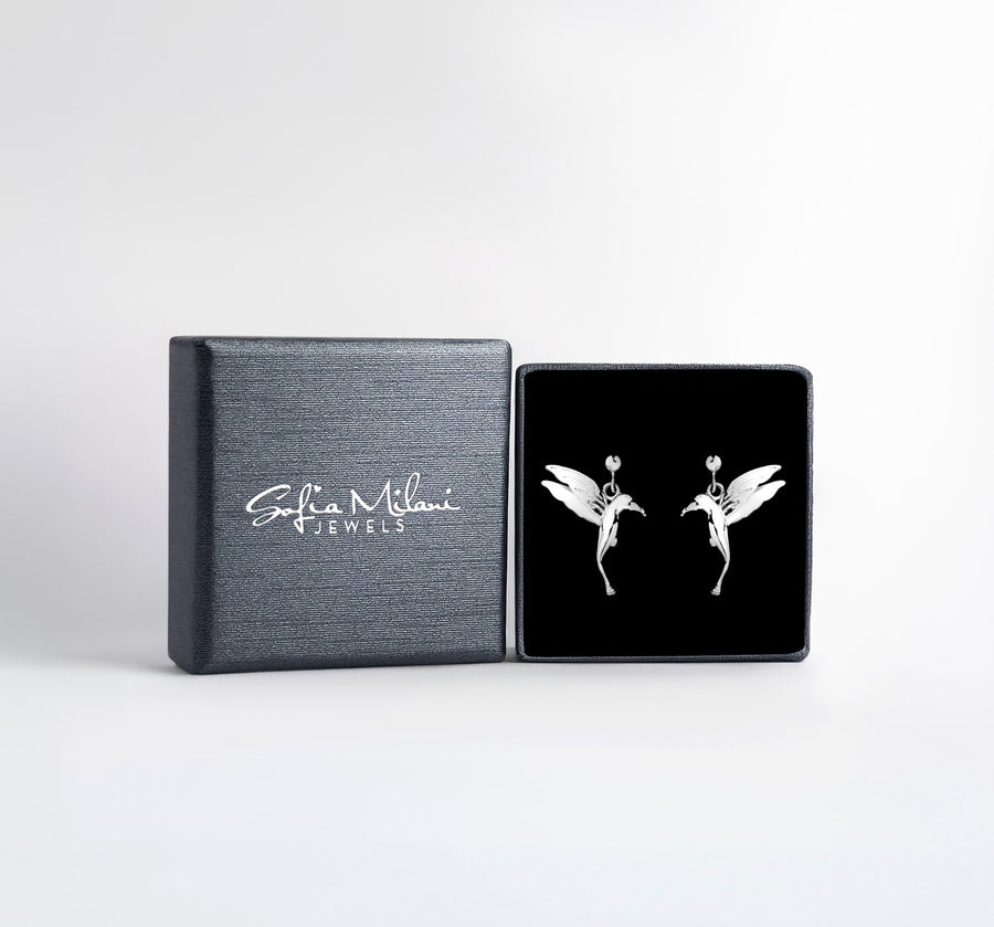 Boxansicht von Vogel Ohrhänger in 925 Silber von Sofia Milani - E2944