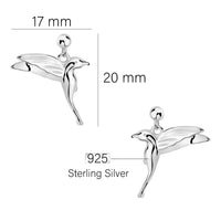 Maßenansicht von Vogel Ohrhänger in 925 Silber von Sofia Milani - E2944
