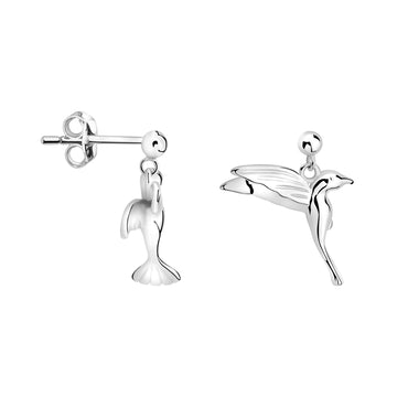 Haupt- und Seitenansicht von Vogel Ohrhänger in 925 Silber von Sofia Milani - E2944
