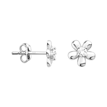 Haupt- und Seitenansicht von Zirkonia Ohrstecker in 925 Silber von Sofia Milani - E2954