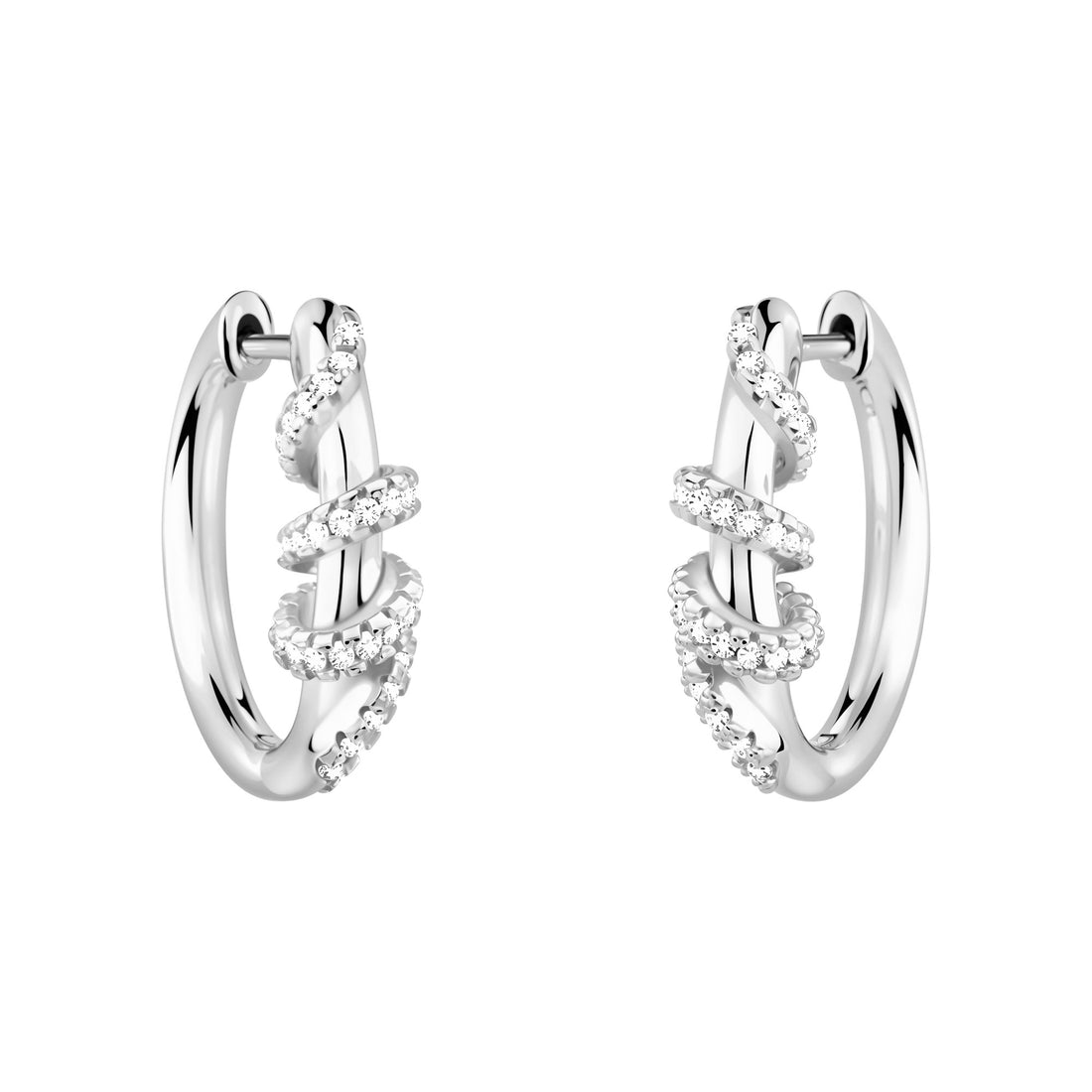 Haupt- und Seitenansicht von Zirkonia Ohrstecker in 925 Silber von Sofia Milani - E2956