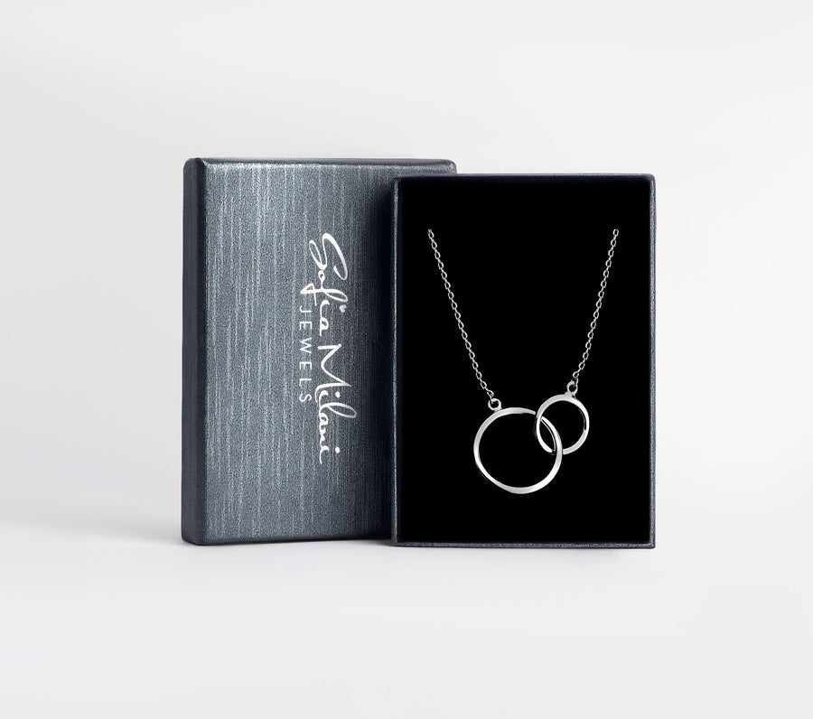 Boxansicht von Kreis Halskette in 925 Silber von Sofia Milani - N0012