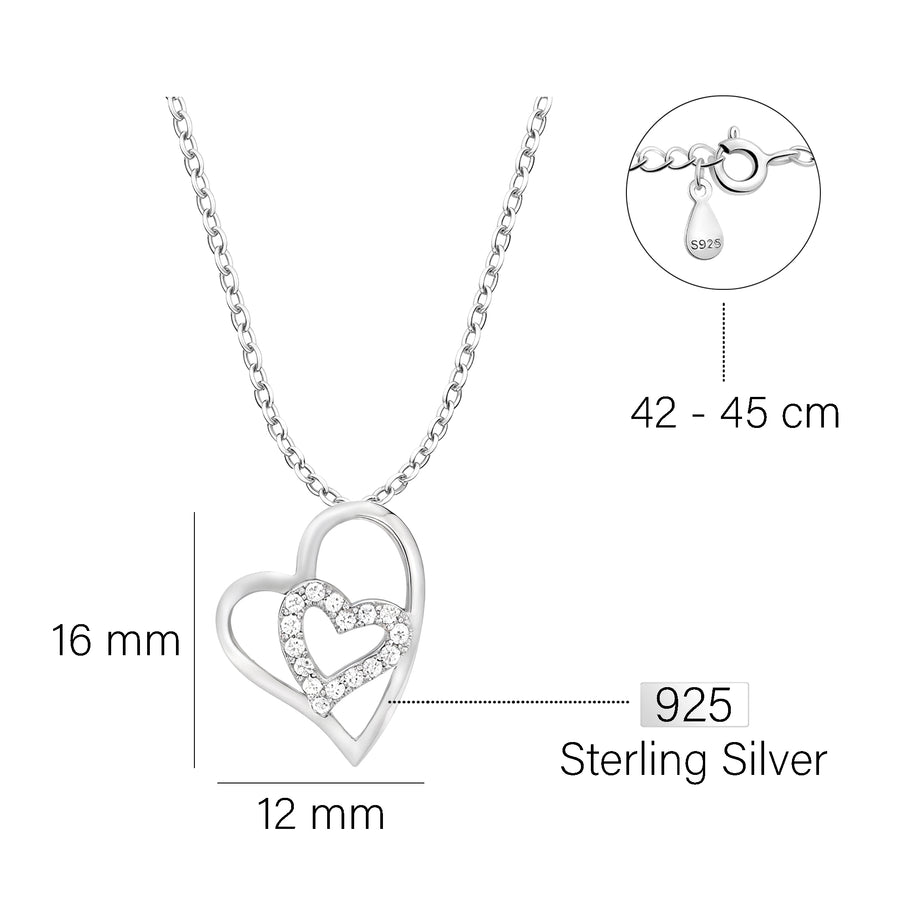 Herz Halskette in 925 Silber