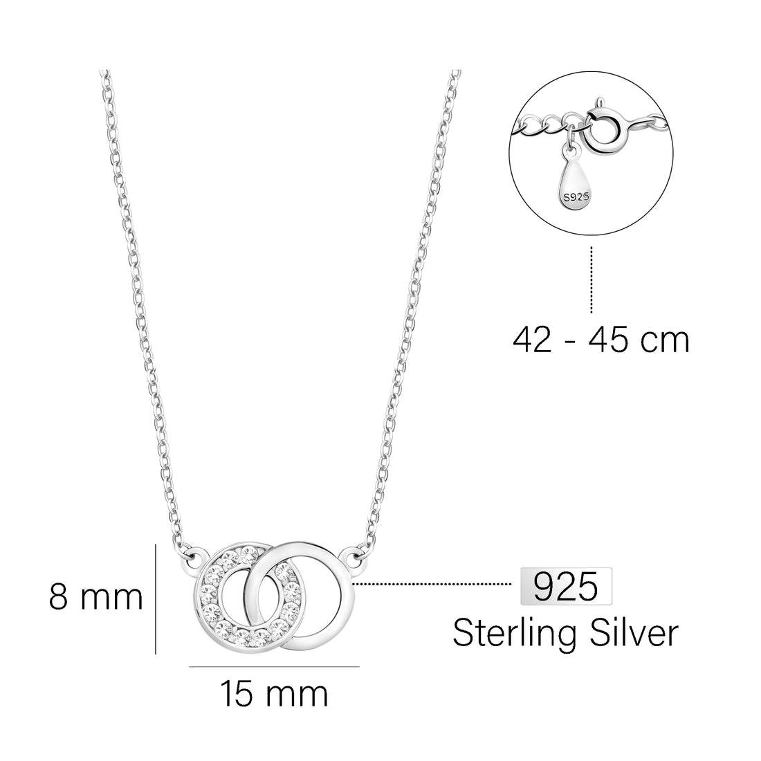 Kreis Halskette in 925 Silber