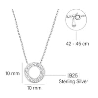 Kreis Halskette in 925 Silber
