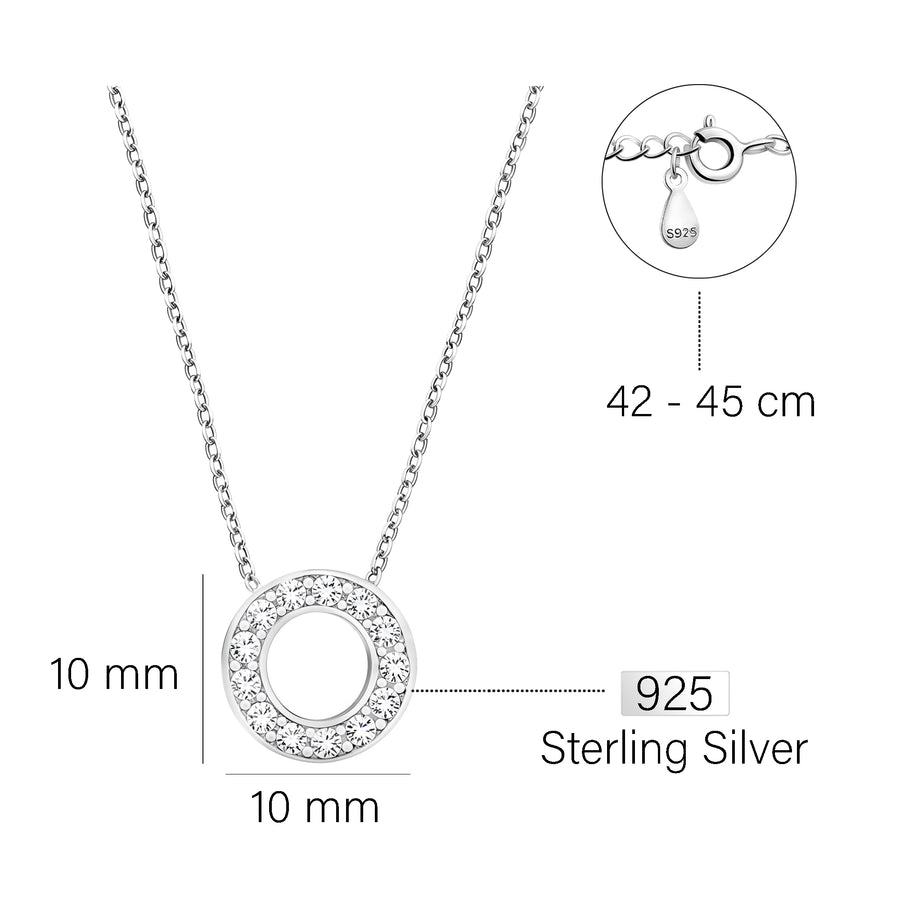 Kreis Halskette in 925 Silber