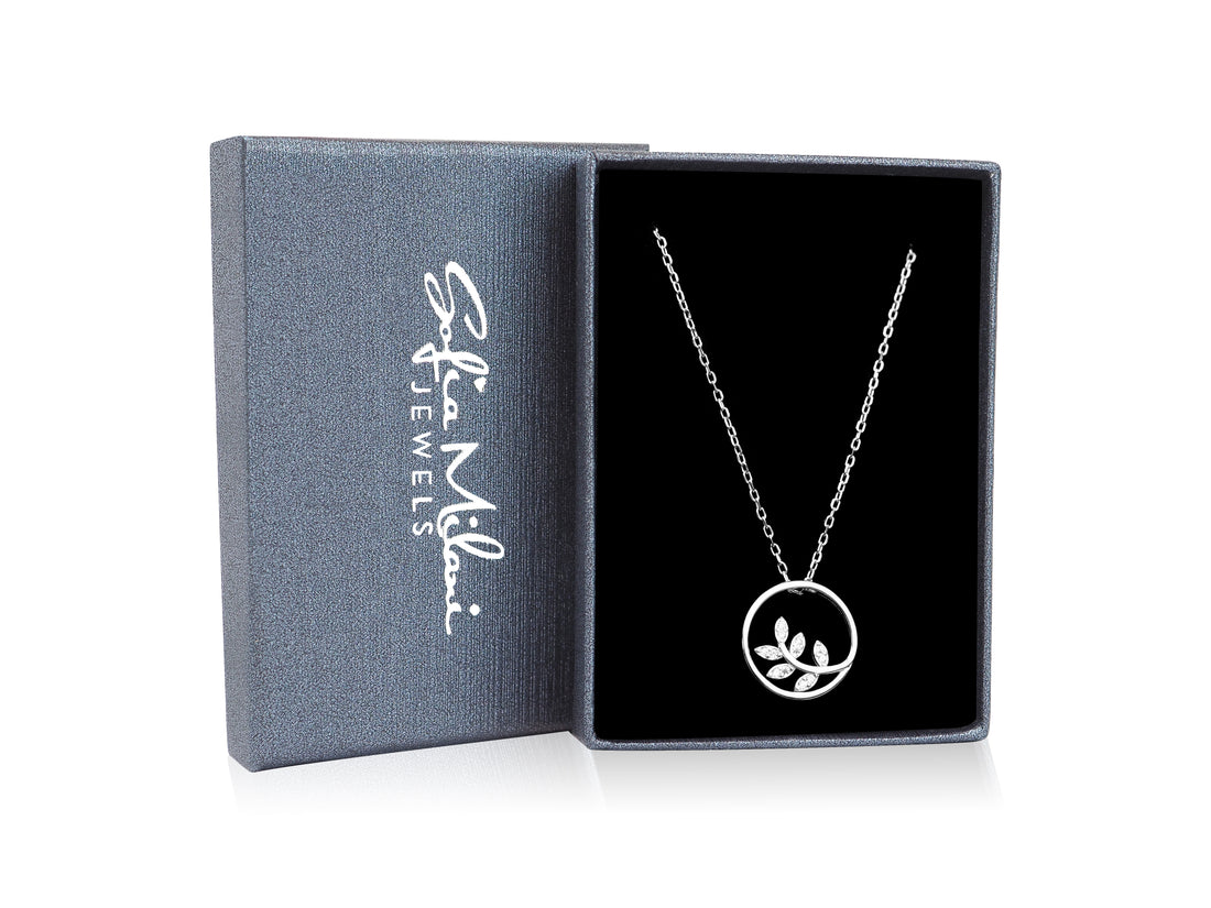 Blatt Halskette in 925 Silber