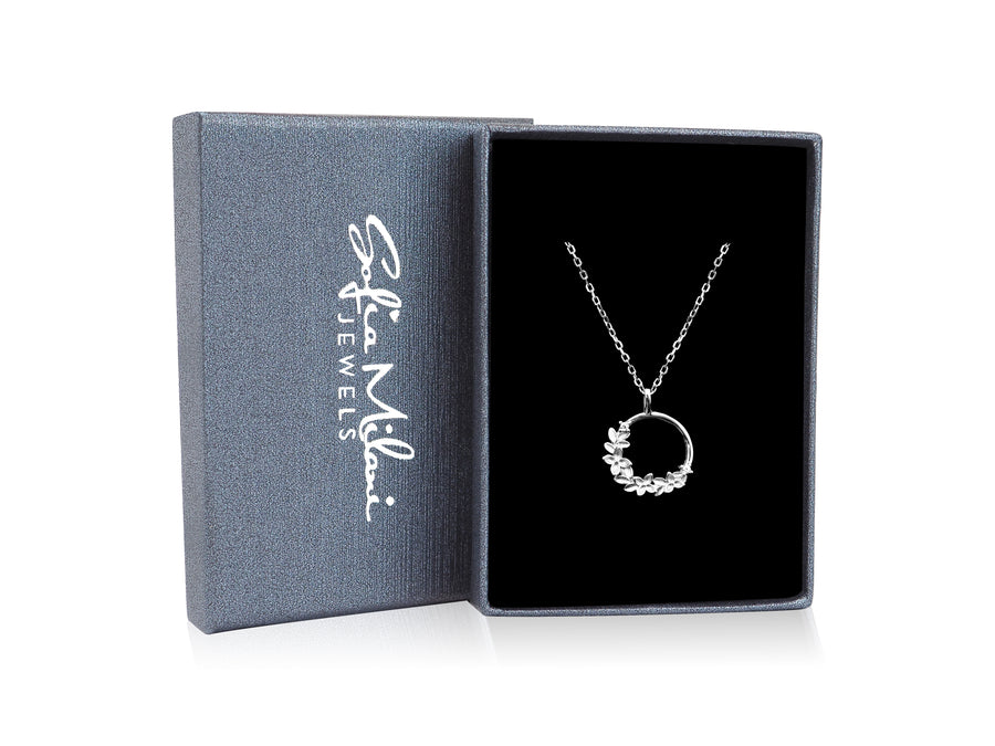 Blume Halskette in 925 Silber